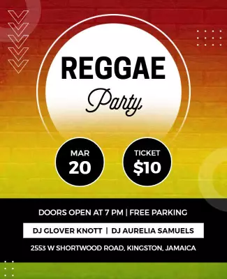 Reggae Dance Party Event Flyer Template