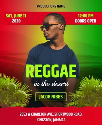Reggae Desert Music Event Flyer Template