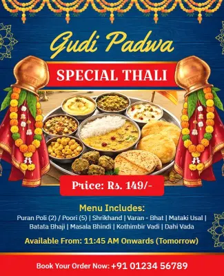 Regional Food Festival Gudi Padwa Poster Template
