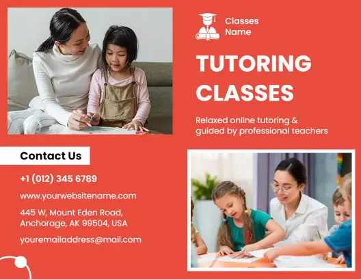 Relaxed Online Tutoring Classes for Kids Brochure Template