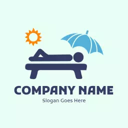 Relaxing Beach Chair Design for Leisure Company Logo Template