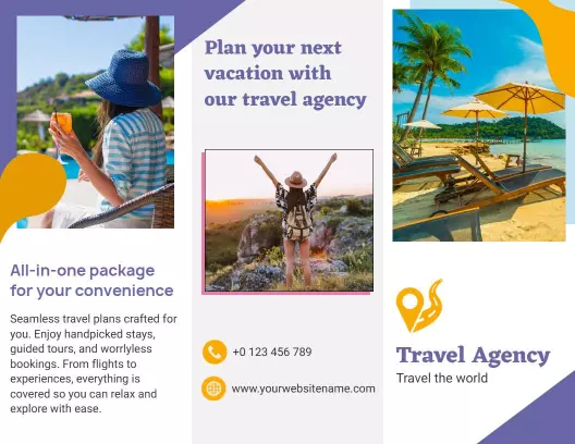 Relaxing Beach Vacation Travel Agency Brochure Template