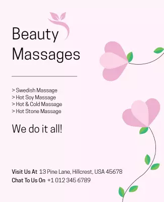 Relaxing Beauty Massage Services Flyer Template