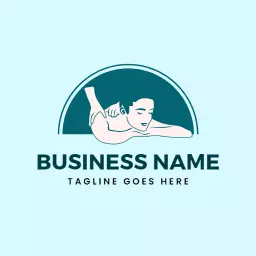 Relaxing Blue and Green Spa Experience for Massage Logo Template