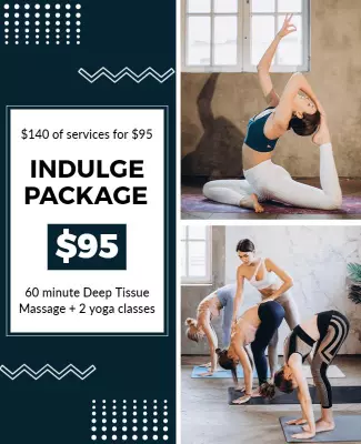 Relaxing Blue Wellness Indulge Package Promotion Poster Template