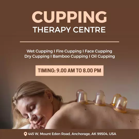 Relaxing Cupping Therapy Center Services Promotion Ad Template
