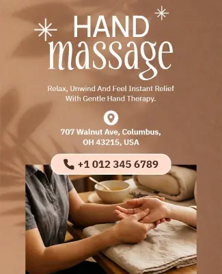 Relaxing Hand Massage Therapy Promotional Flyer Template
