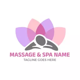 Relaxing Lavender and Pink Massage Spa Experience Logo Template