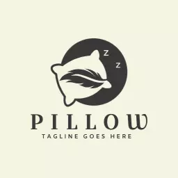 Relaxing Soft Pillow Design Emphasizing Comfort and Sleep Logo Template