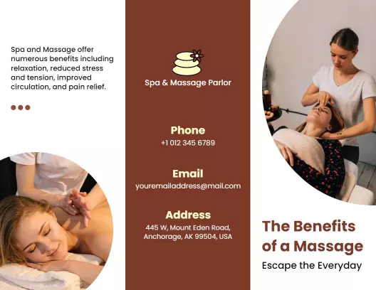 Relaxing Spa and Massage Benefits Services Brochure Template
