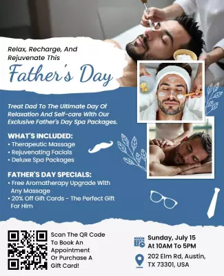 Relaxing Spa Day for Father's Day Self-Care Poster Template