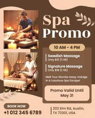 Relaxing Spa Experience Promo Flyer Template