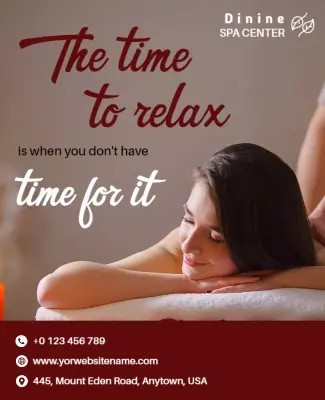 Relaxing Spa Experience with Calming Brown Tones Poster Template