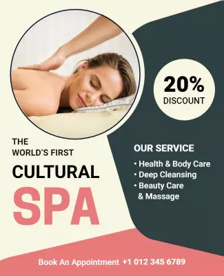 Relaxing Spa Promotion Discount Flyer Template