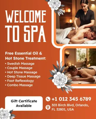 Relaxing Spa Services and Massage Treatments Flyer Template