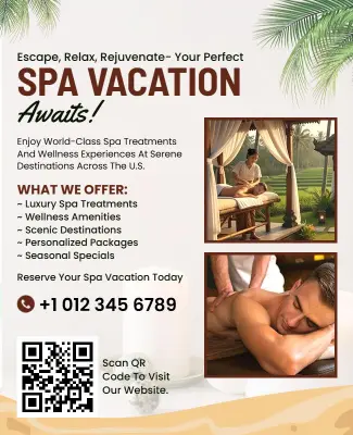 Relaxing Spa Vacation Promotion Flyer Template