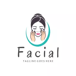 Relaxing Woman Enjoying a Soothing Facial Treatment Logo Template