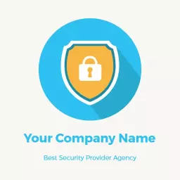 Reliable Blue and Yellow Shield Design for Security Agency Logo Template