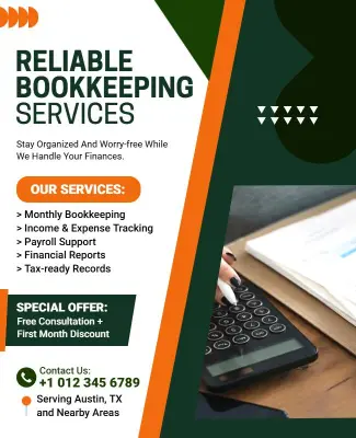 Reliable Bookkeeping Services Promotional Flyer Template