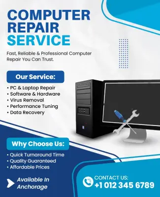 Reliable Computer Repair Service Flyer Template