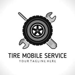Reliable Mobile Tire Service with Tools for Easy Repairs Logo Template