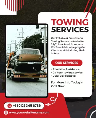 Reliable Towing Services Information Flyer Template