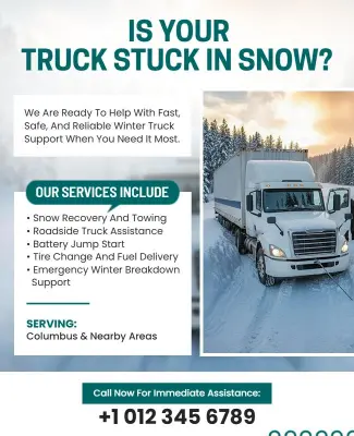 Reliable Truck Towing in Snow Flyer Template