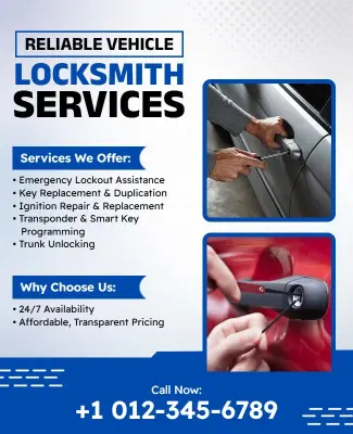 Reliable Vehicle Locksmith Services Flyer Template