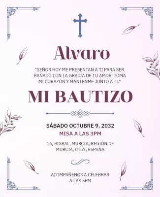 Religious Baptism Invitation Flyer Template