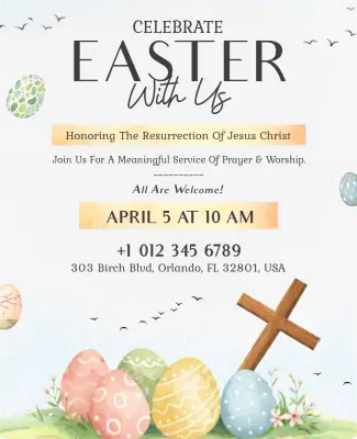 Religious Easter Event Invitation Flyer Template