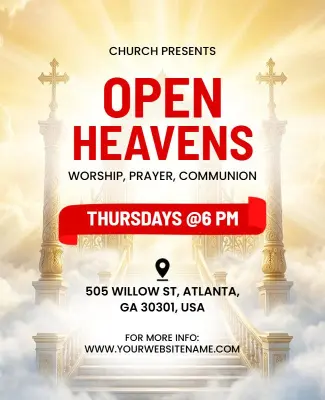 Religious Event Open Heavens Flyer Template