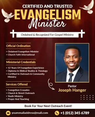 Religious Gold and Maroon Evangelism Service Flyer Template