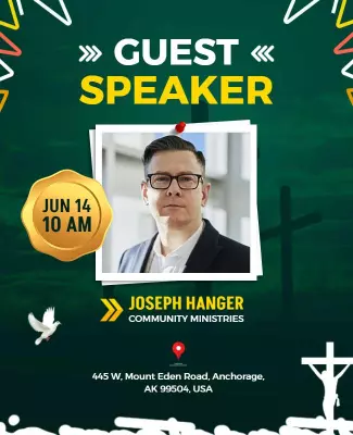 Inviting Green Community Ministries Guest Speaker Flyer Template