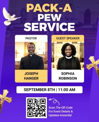 Religious Pack-a-Pew Service Event Flyer Template