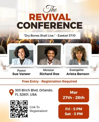 Religious Revival Conference Event Poster Template