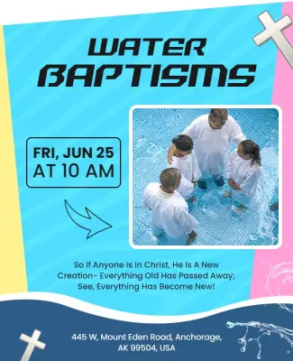 Religious Water Baptism Event Flyer Template