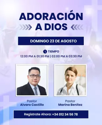 Religious Worship Event with Pastors Flyer Template