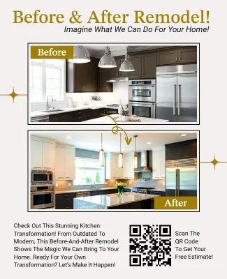 Remodeling Services Before and After Flyer Template