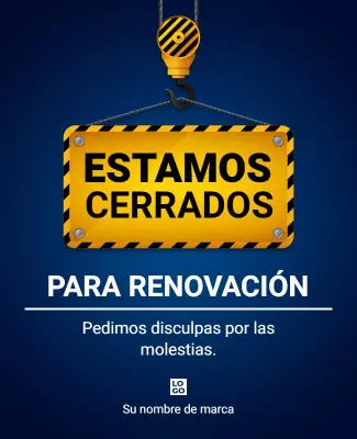 Cautionary Yellow Renovation Closure Announcement Flyer Template