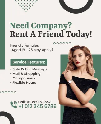 Rent a Friend Service Promotion Flyer Template