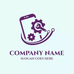 Repair Mobile Devices with Professional Gear and Tools Logo Template