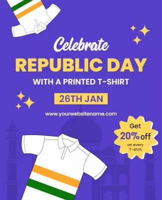Republic Day Celebration T Shirt Promotion Flyer Template