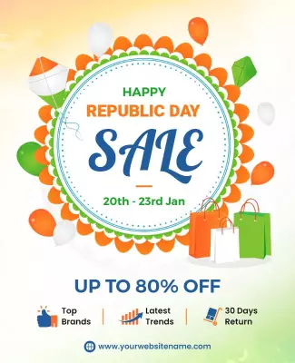 Republic Day Sale Shopping Event Flyer Template