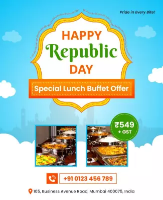 Republic Day Special Lunch Buffet Flyer Template