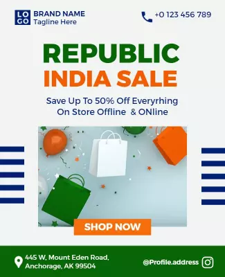 Republic India Shopping Sale Flyer Template