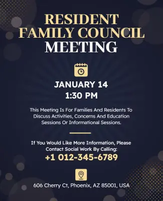 Resident Council Meeting Information Flyer Template