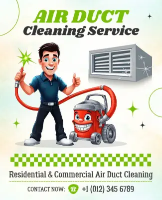 Residential and Commercial Air Duct Cleaning Service Flyers Template