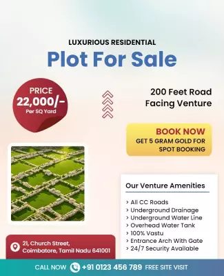 Residential Plot Sale with Amenities Flyer Template
