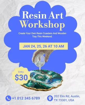 Resin Art Workshop Event Flyer Template