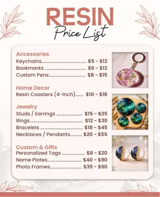 Resin Crafts Price List Flyer Template